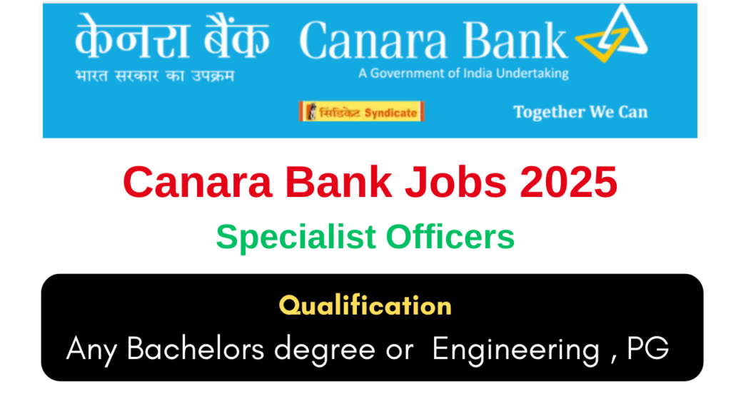 Canara Bank Jobs Update Canara Bank Specialist Officers