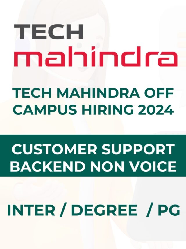 Tech Mahindra Off campus Hiring 2024