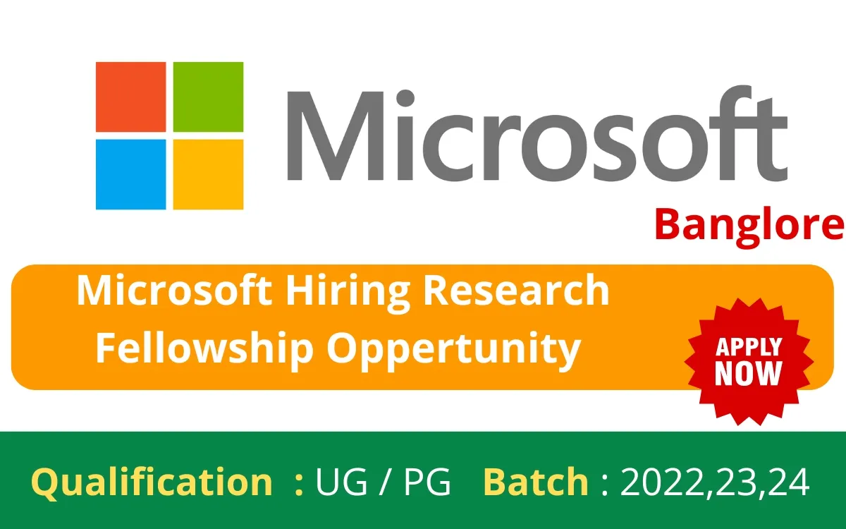 Microsoft Is Hiring Research Fellowship Opportunity