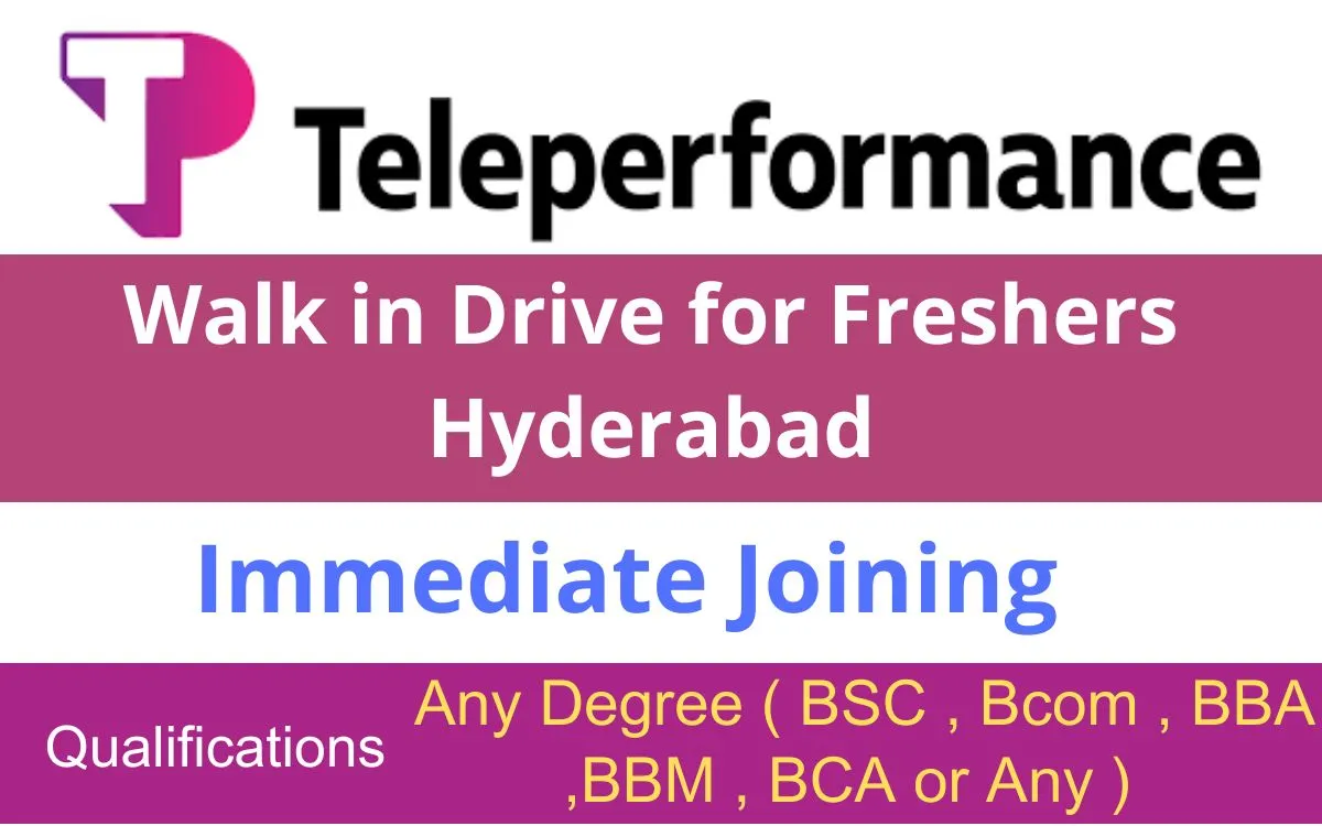 Walk in Drive for Freshers 2024