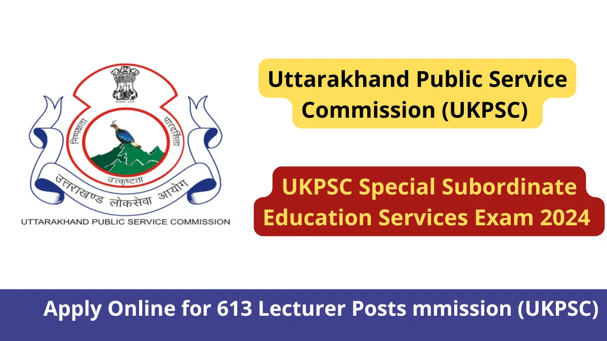 UKPSC Special Subordinate Education Services Exam 2024