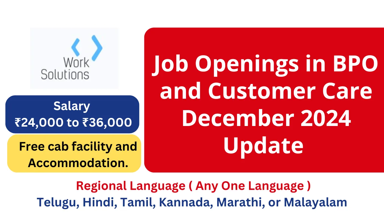 Job Openings in BPO and Customer Care December 2024 Update