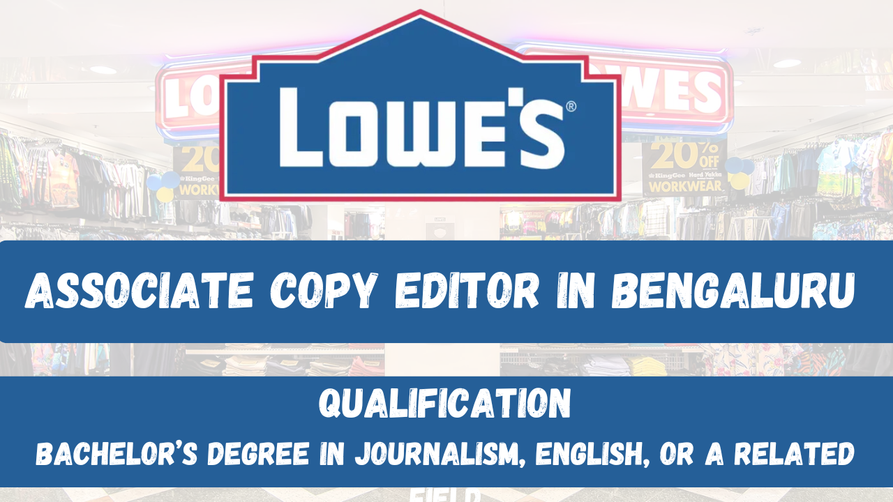 Associate Copy Editor in Bengaluru 2025