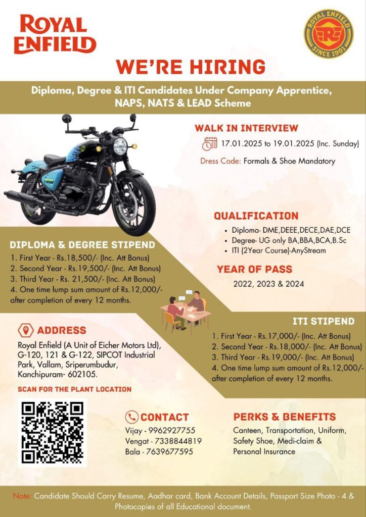 Royal Enfield Recruitment 2025