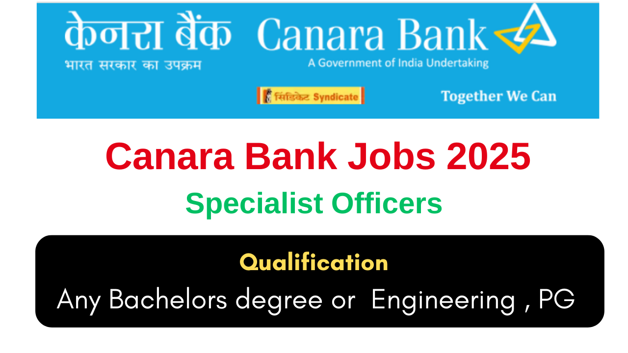 Canara Bank jobs 2025 update