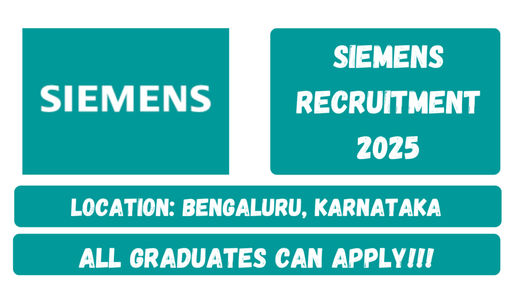 Siemens Recruitment 2025 Latest Update Trainee Opportunities in Bangalore Apply Now